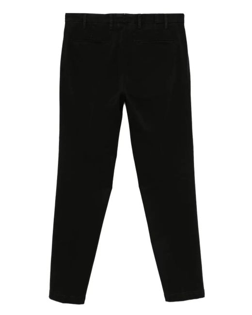 Michael Coal Black Belt-Loops Trousers for men