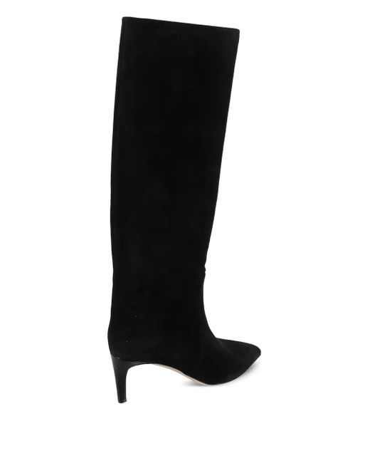 Paris Texas Black Suede Pointed-Toe Knee-High Boots