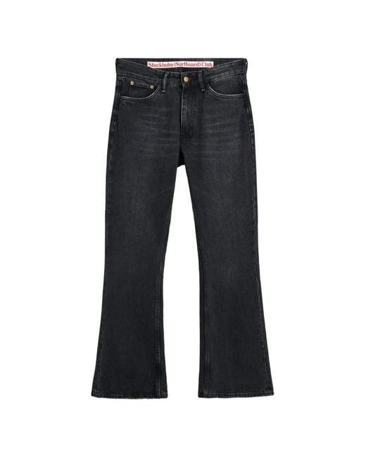 Stockholm Surfboard Club Black Five-Pocket Bootcut Jeans