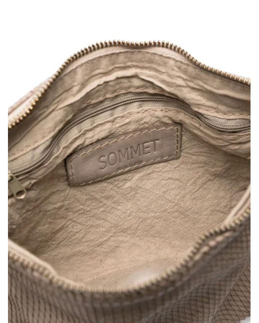 SOMMET Leren Tas Met Textuur in het Brown