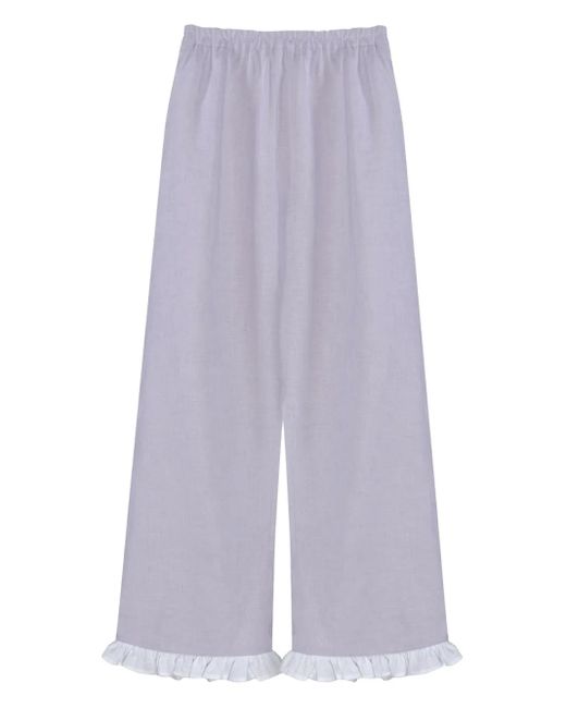 Sleeper Purple Gerade Leinenhose