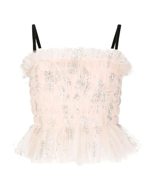 Macgraw Pink Beloved Corset Tulle Top