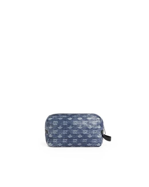 DSquared² Blue D2 Monogram Beauty Case for men