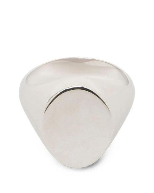 Maison Margiela White Chevaliere Signet Ring for men