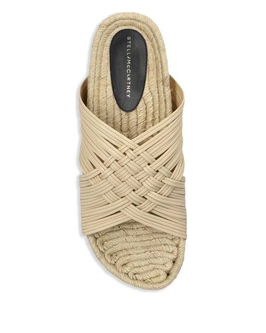 Stella McCartney Natural Pantoletten Mit Überkreuzten Riemen