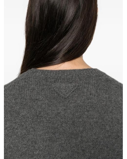 Prada Gray Crew-Neck Sweater