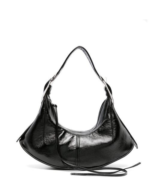 Aleksandre Akhalkatsishvili Black Buckle-detailed Faux-leather Shoulder Bag