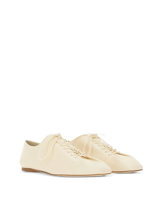 Aeyde White Lace-Up Leather Shoes