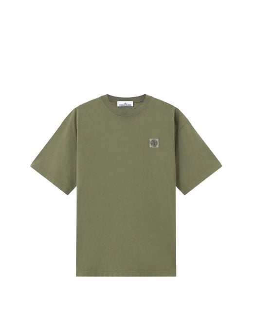 Stone Island Green 2100030 Combed Organic Cotton Jersey T-Shirt for men