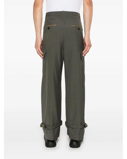 Sacai Gray Wide-Leg Cargo Trousers for men