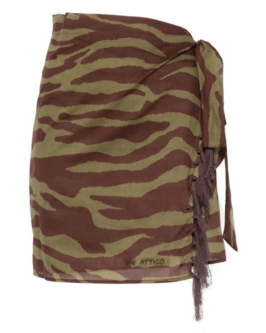 The Attico Brown Pareo mit Zebramuster