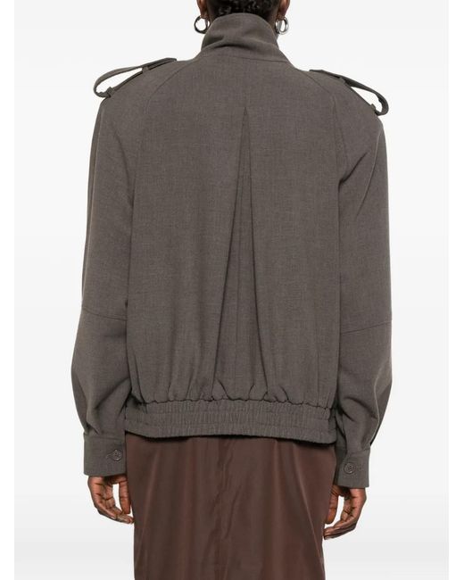 Frankie Shop Gray Kelly Buttoned Oversized Jacket