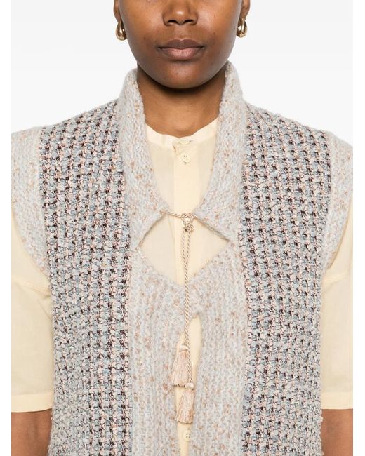 Forte_forte White Sleeveless Cardigan