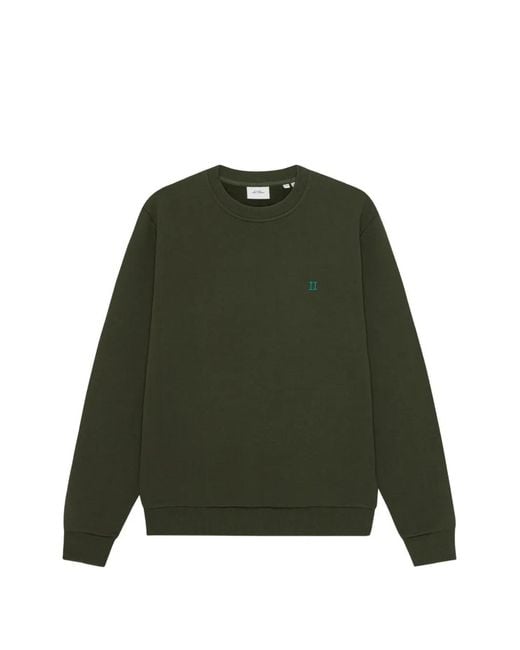 Les Deux Green Logo-Embroidered Crew-Neck Sweatshirt for men