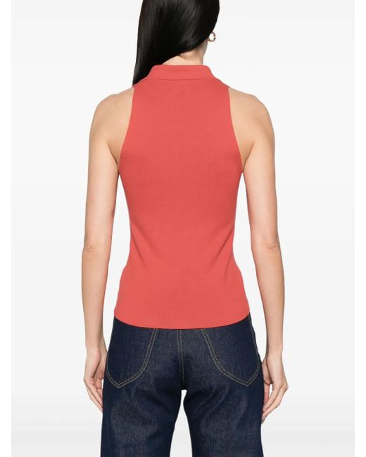 Eric Bompard ノースリーブ ポロトップ Red