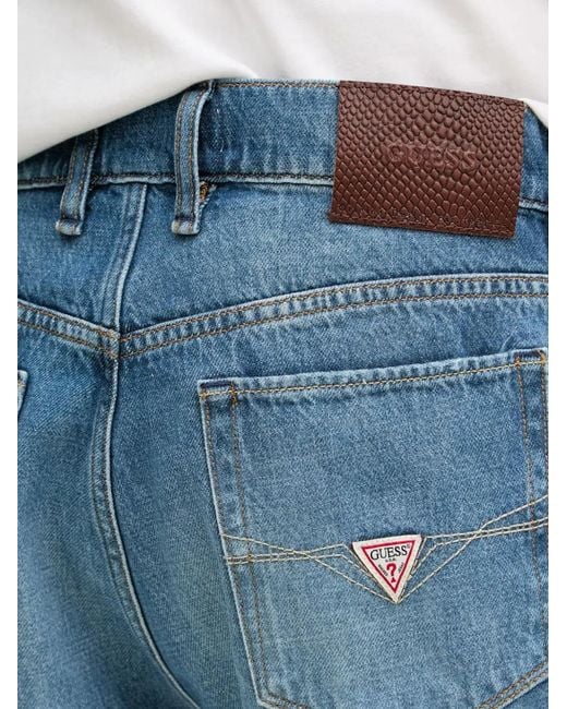 Guess Blue Distressed Denim Shorts for men