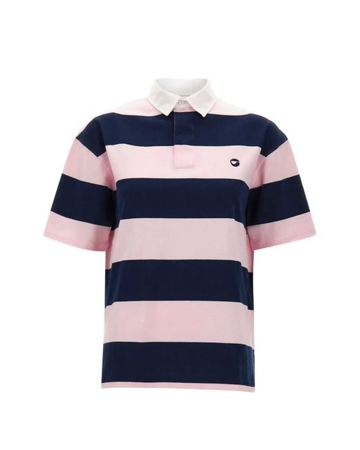 Coperni Blue Striped Cotton Polo Shirt