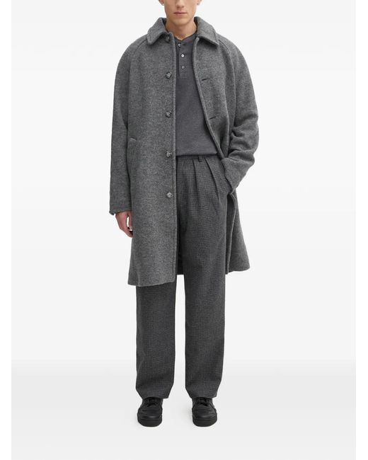 A.P.C. Gray Button-Fastening Collar Coat for men