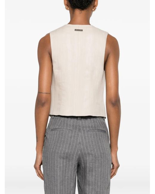 Peserico White Buttoned Waistcoat