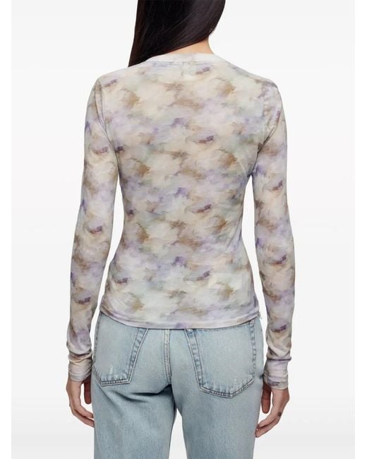 Re/done Gray Long-Sleeve Cotton T-Shirt