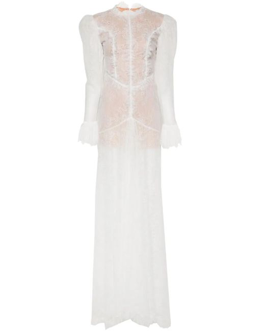 Ana Radu White Lace Maxi Dress
