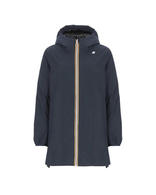 Abrigo Sophie reversible con logo K-Way de color Blue