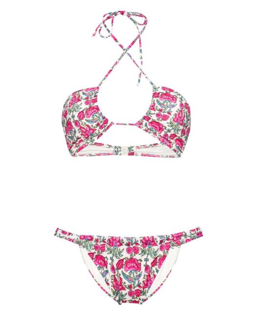 Mc2 Saint Barth Pink Noelle Radical Loto-print Bikini