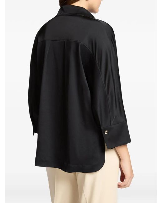 Elena Miro Black Button-Fastening Blouse