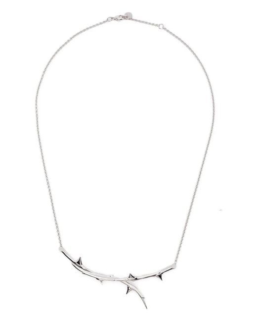 Shaun Leane White Rose Thorn Horizontal Necklace