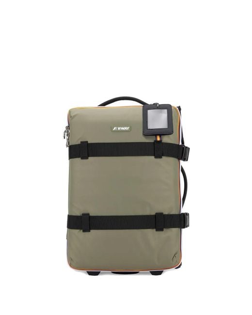 K-Way Green Logo-Patch Buckle-Strap Luggage & Holdalls for men
