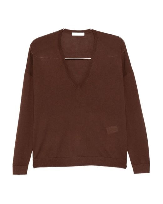 Co. V-neck Sweater Brown