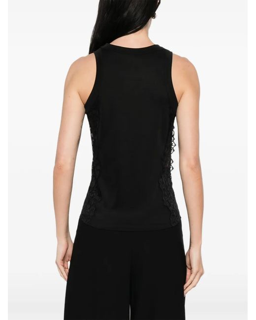 Imperial Black Lace-Insert Tank Top