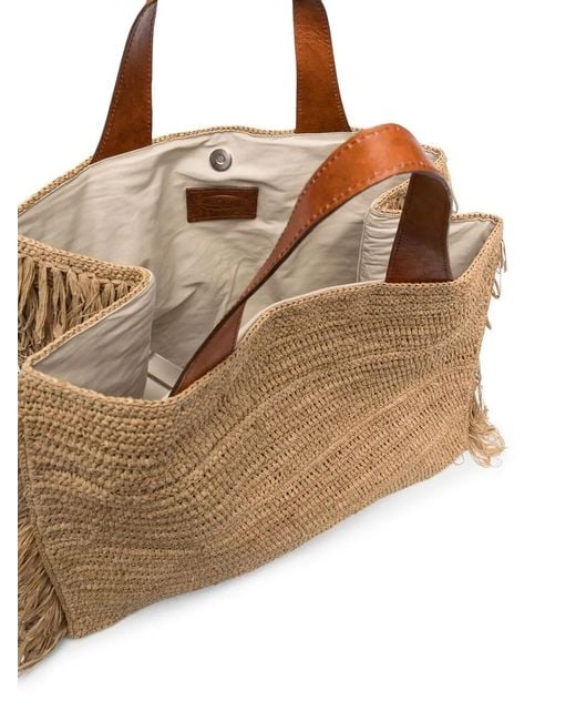 IBELIV Brown Onja Fringe-Trimmed Tote Bag