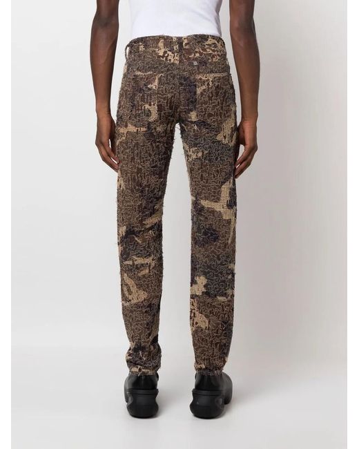 Givenchy Gray Camouflage-Print Straight-Leg Trousers for men