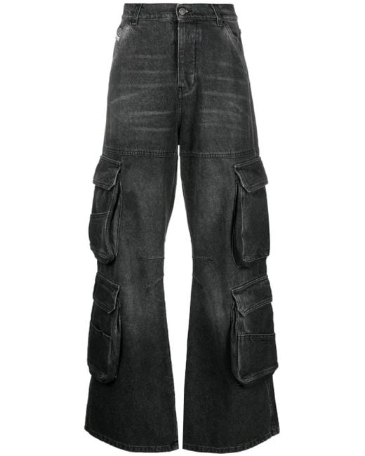 DIESEL Gray D-side Cargo Jeans
