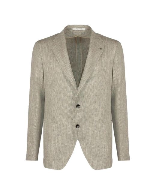 Tagliatore Utility-Jacke Mit Fischgrätenmuster in Natural für Herren