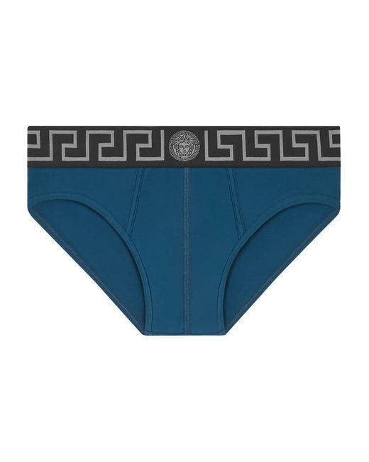 Versace Blue Medusa-Motif Briefs for men