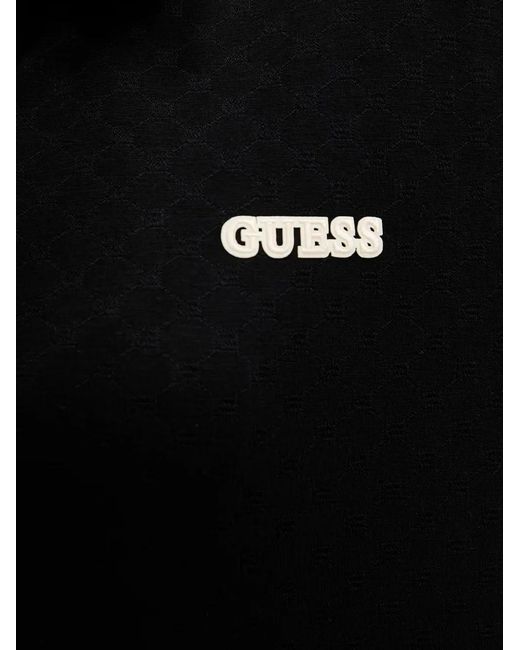 Guess Black Logo-Patch Polo Top