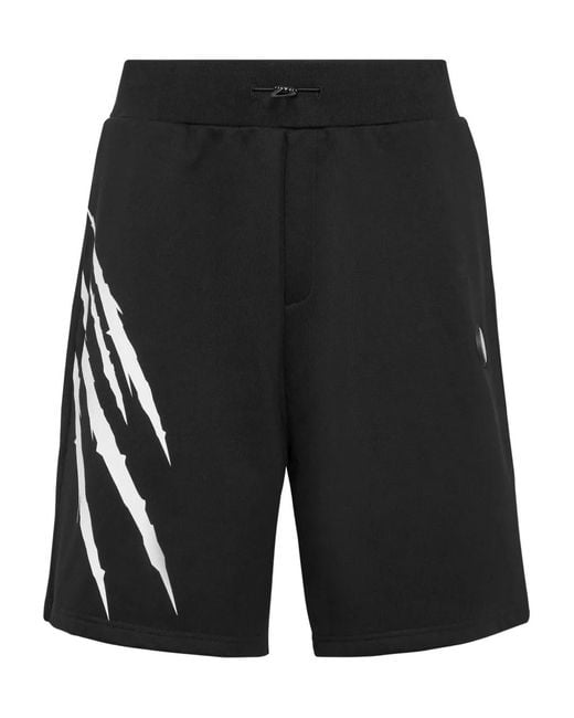 Philipp Plein Black Scratch Shorts for men