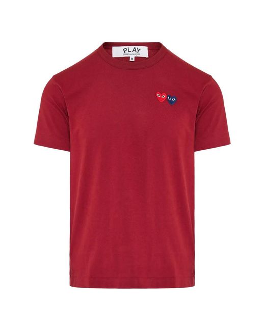 COMME DES GARÇONS PLAY Red Play Double Heart-Patch T-Shirt