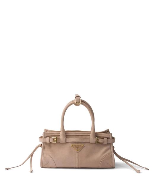 Prada Natural Bonnie Suede Mini Handbag