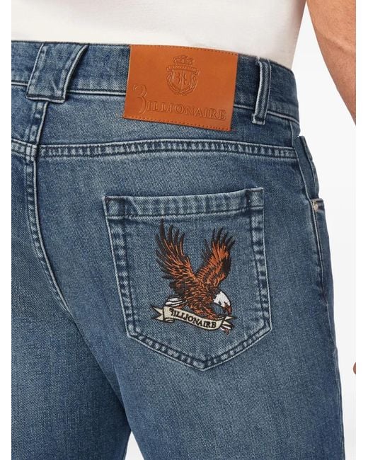 Billionaire Blue Jean À Broderie Aigle for men