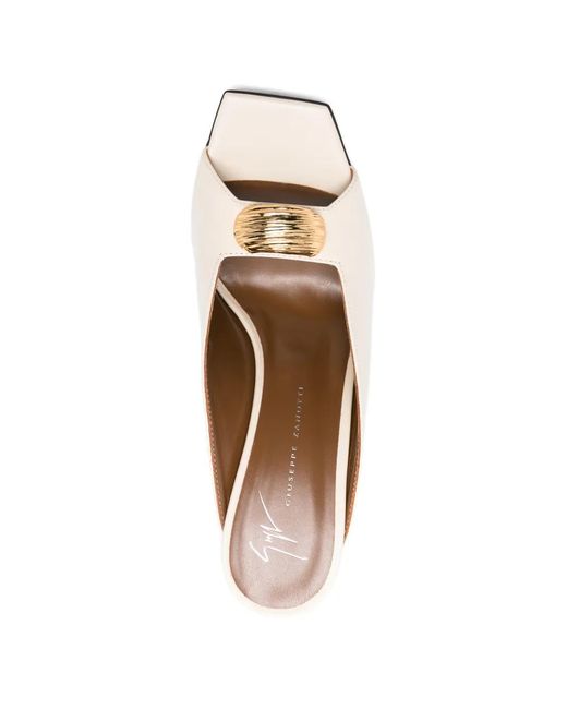 Giuseppe Zanotti Natural Lamb Kidskin Cow Sandal