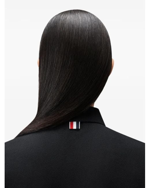 Thom Browne Black Pique 4-Bar Polo