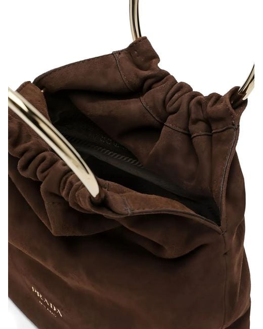 Borsa A Secchiello Mini di Prada in Brown