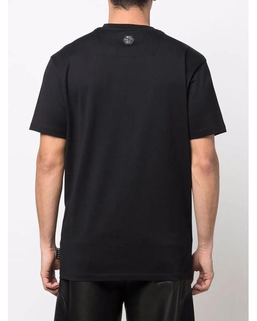 Philipp Plein Black Hexagon-Logo T-Shirt