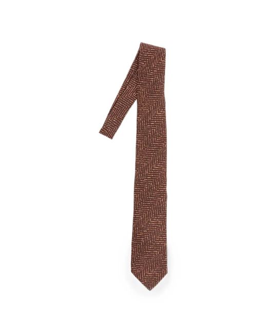Corneliani White Herringbone-Pattern Silk Tie for men