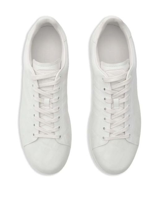 Burberry White Embossed Check Leather Sneakers for men