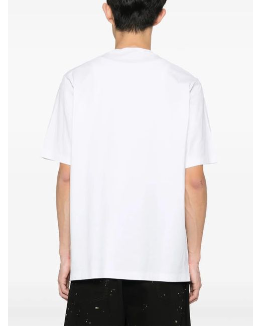 DSquared² White Logo-Print Cotton T-Shirt for men