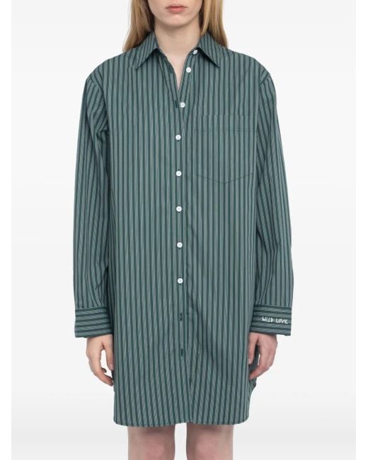 Chemisier Rorning Corto A Righe A Maniche Lunghe di Zadig & Voltaire in Blue